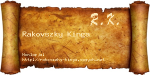 Rakovszky Kinga névjegykártya
